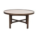 Tmavě hnědý kulatý konferenční stolek s keramickou deskou 90x90 cm Marsden – Rowico