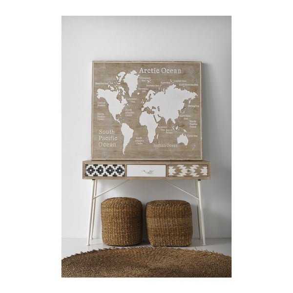 Konzolový stůl s černobílými detaily a třemi šuplíky Geese Rustico Geometric-image-4