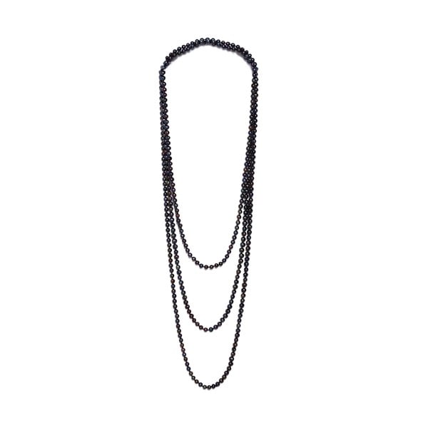 Dlouhý náhrdelník z říčních perel GemSeller Ajuga, černé perly