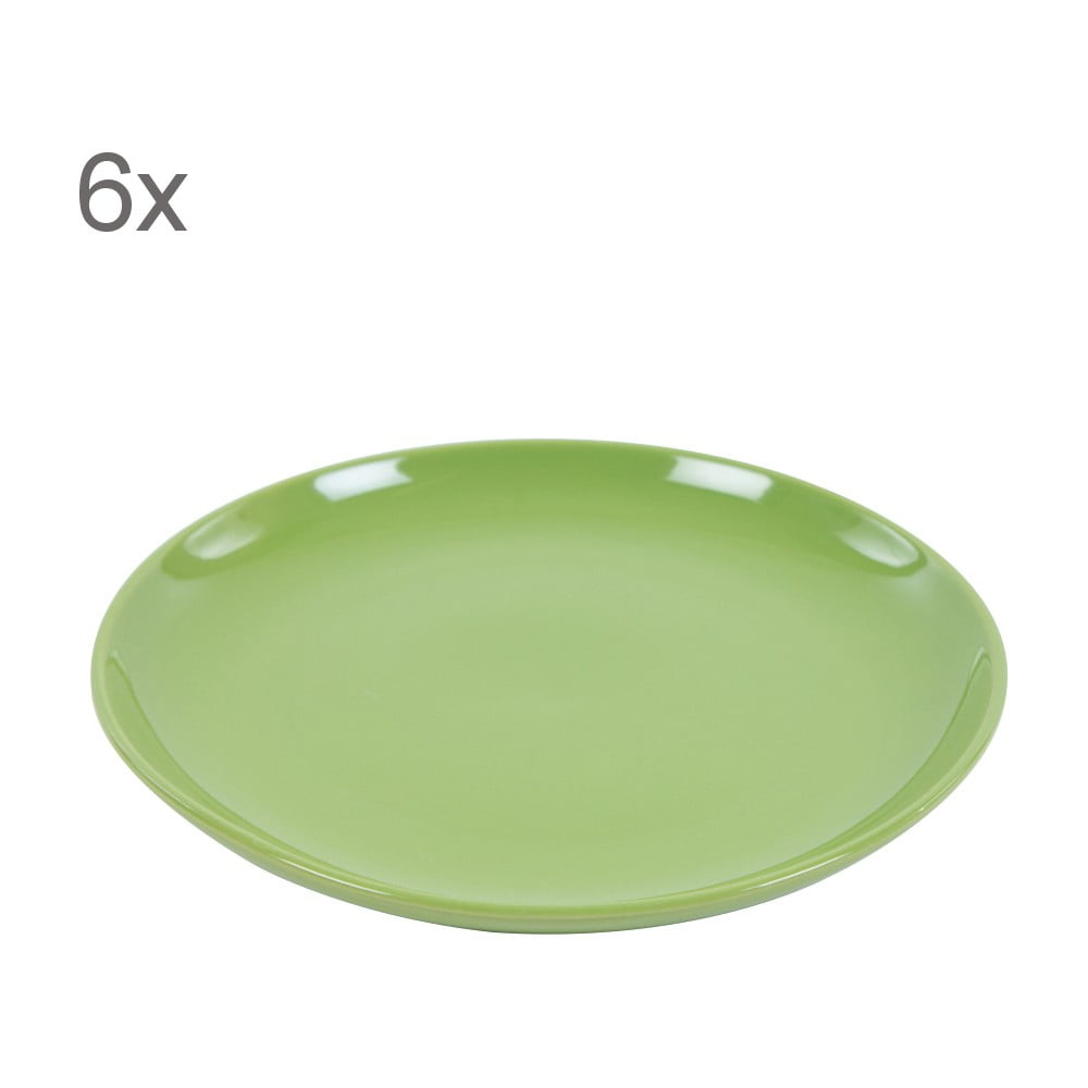 Sada 6 dezertních talířů Kaleidos 21 cm, zelená