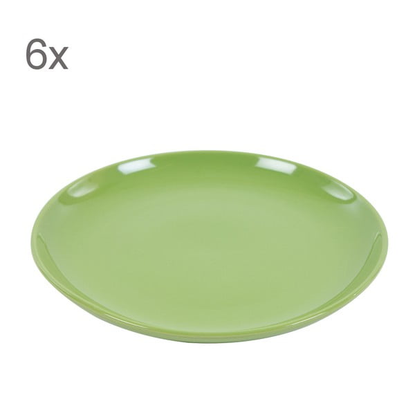 Sada 6 dezertních talířů Kaleidos 21 cm, zelená