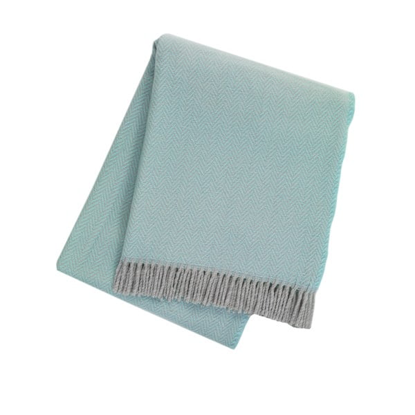 Pastelově modrý pléd s podílem bavlny Euromant Skyline II, 140 x 180 cm