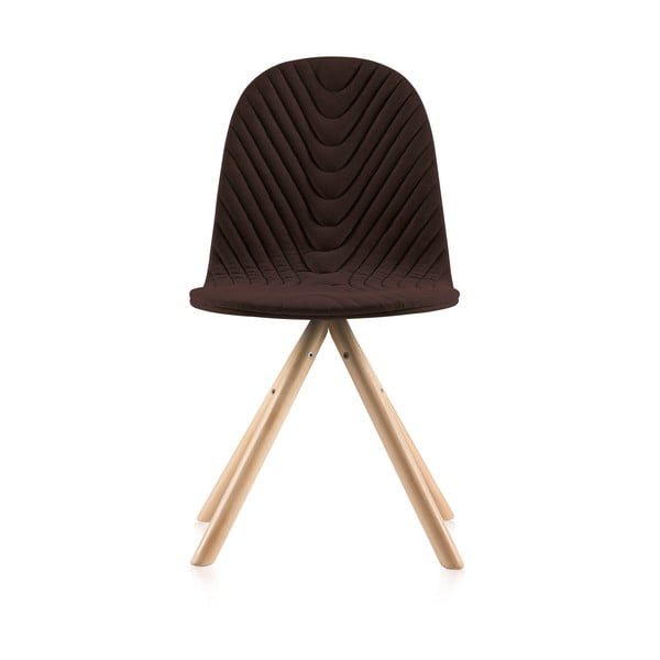 Hnědá židle s přírodními nohami IKER Mannequin Wave