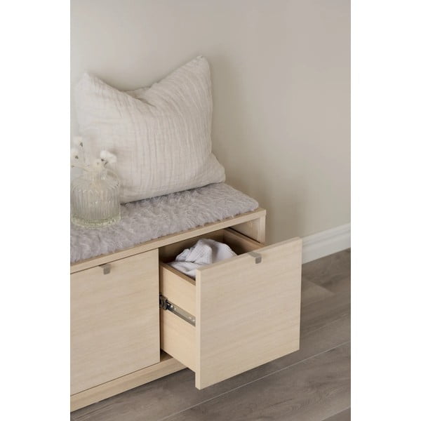 Botník v dekoru dubu s lavicí v šedo-přírodní barvě Confetti – Rowico-image-3