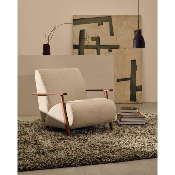 Černé závěsné svítidlo s dřevěným stínidlem ø 15 cm Amire – Kave Home-image-3