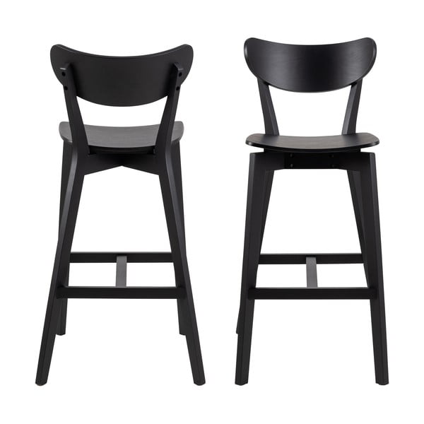 Černé barové židle z kaučukového dřeva v sadě 2 ks 105 cm Roxby – Actona-image-3