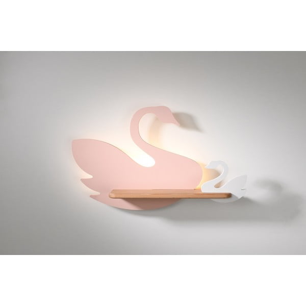 Bílo-růžové dětské svítidlo Swan – Candellux Lighting-image-3