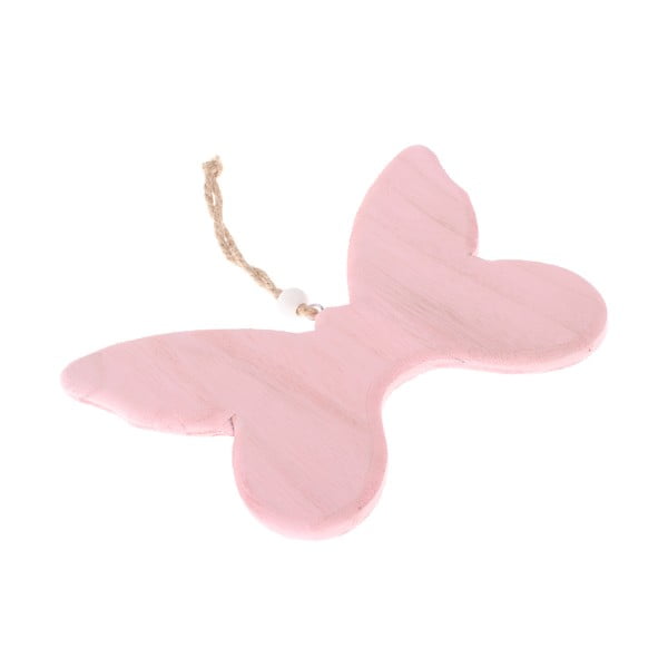 Růžová dřevěná závěsná dekorace Dakls So Cute Butterfly