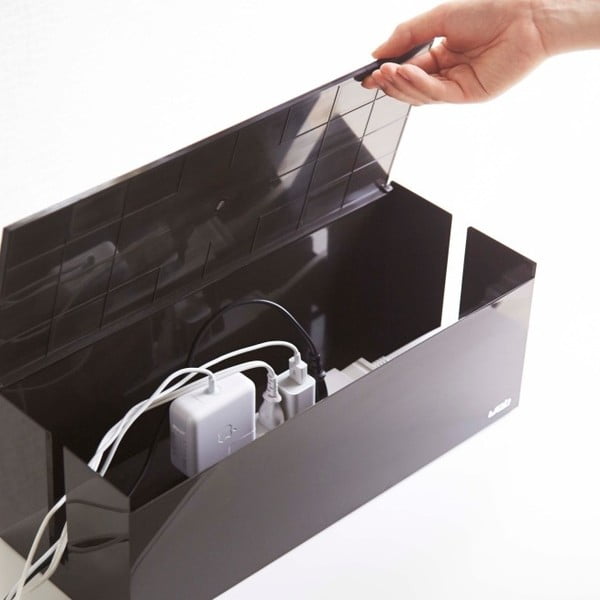 Černo-hnědý box na nabíječky YAMAZAKI Web Cable Box-image-3