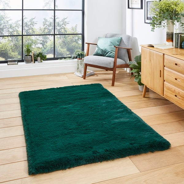 Smaragdově zelený koberec Think Rugs Super Teddy, 150 x 230 cm-image-1