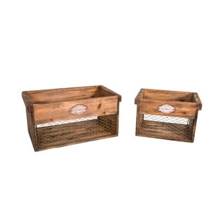 Sada 2 dřevěných úložných boxů Antic Line