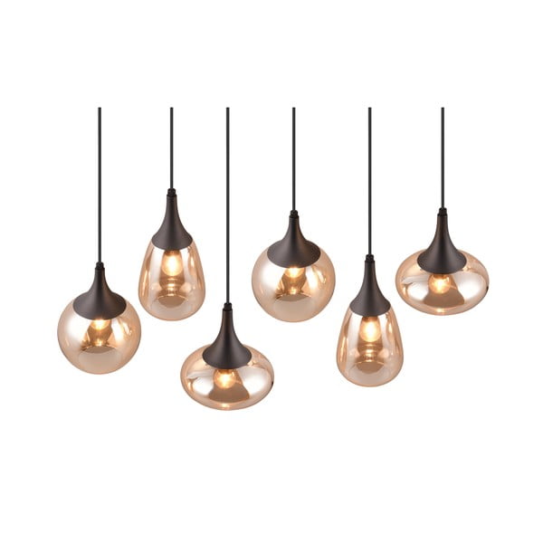 Černo-oranžové závěsné svítidlo se skleněným stínidlem Lumina – Trio-image-1