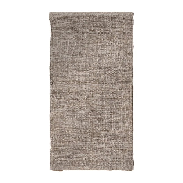 Hnědý oboustranný koberec s příměsí vlny 80x150 cm – Ixia