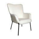 Bílé křeslo z textilie bouclé Glasgow  – House Nordic