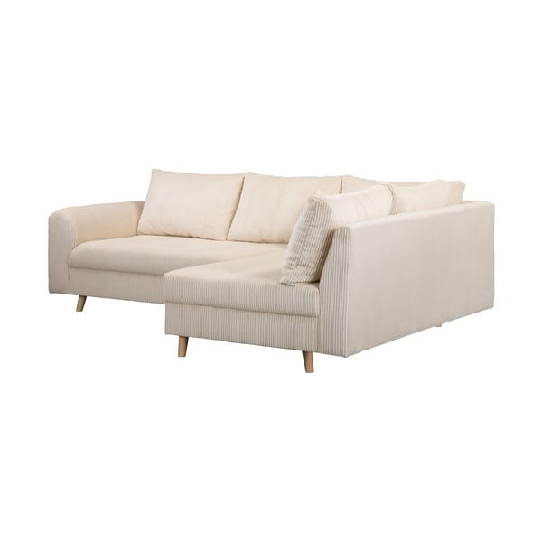 Krémová manšestrová rohová pohovka (pravý roh) Ariella – Ropez-image-3