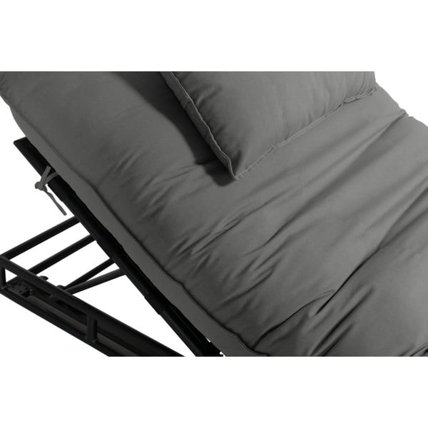 Tmavě šedé kovovo-polstrované zahradní lehátko Emma – Hartman-image-3