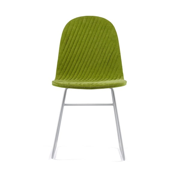 Zelená židle s kovovými nohami Iker Mannequin V Stripe