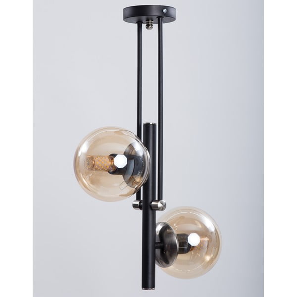 Černé stropní svítidlo se skleněným stínidlem ø 15 cm Libra – Squid Lighting-image-2