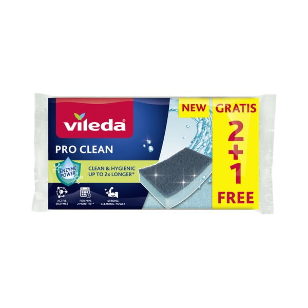 Houbičky na nádobí v sadě 9 ks Pro Clean – Vileda