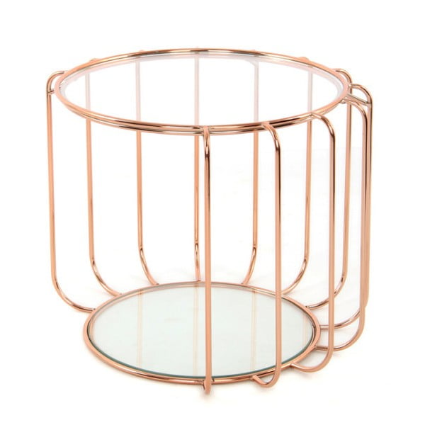 Odkládací stolek v růžovozlaté barvě 360 Living Dana, ⌀ 50 cm