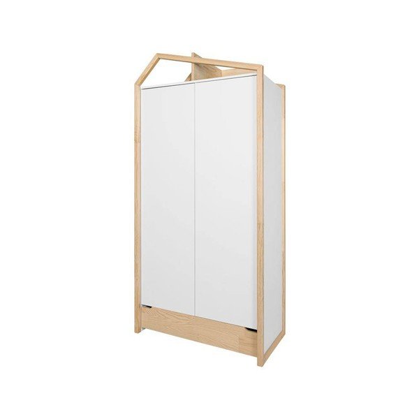 Bílá dětská šatní skříň v dekoru borovice 100x210 cm Tatam - BELLAMY-image-2