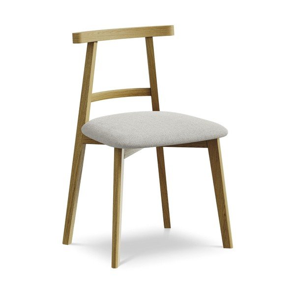 Světle šedá jídelní židle z masivního dřeva Ohelo – Makamii