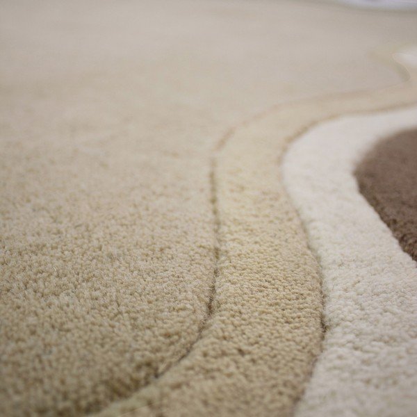 Ručně tkaný vlněný koberec v přírodní barvě 120x170 cm Leo Scallop – Flair Rugs-image-3