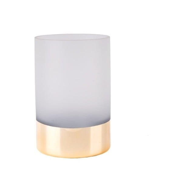 Bílo-zlatá skleněná váza PT LIVING Glamour, výška 15 cm