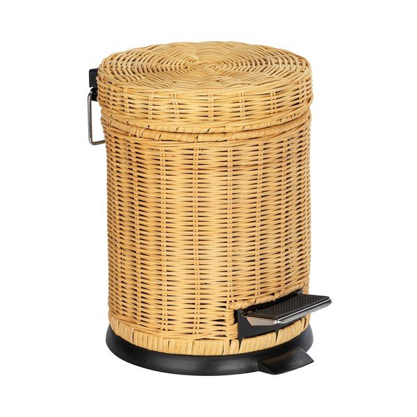 Pedálový odpadkový koš s proutěným povrchem Wenko Manilla, 3 l-image-1