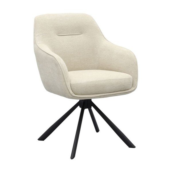 Krémové čalouněné jídelní křeslo s područkami Avola – Unique Furniture