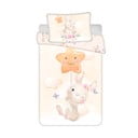 Žluté bavlněné dětské povlečení do postýlky 100x135 cm Bunny "Star" – Jerry Fabrics