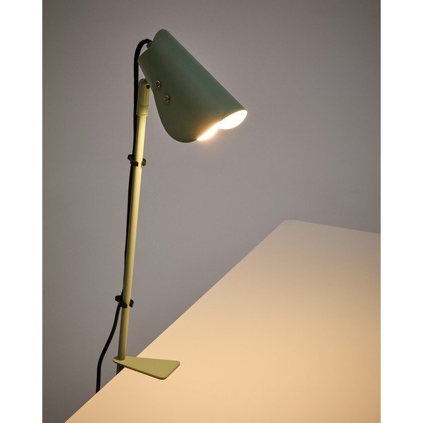 Zelená kovová stolní lampa s klipem (výška 51 cm) Jula – Kave Home-image-1