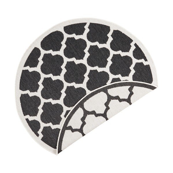 Černo-krémový venkovní koberec NORTHRUGS Palermo, ⌀ 200 cm-image-2