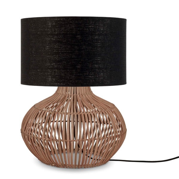 Stolní lampa s textilním stínidlem v černo-přírodní barvě (výška 48 cm) Kalahari – Good&Mojo