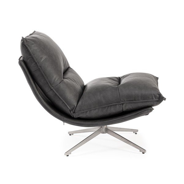 Tmavě šedé křeslo s úložným prostorem z imitace kůže Alanez – Bizzotto-image-3