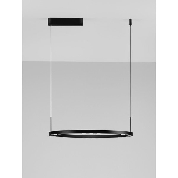 Matně černé hliníkové LED stmívatelné závěsné svítidlo ø 60 cm Lunette – Nova Luce-image-3
