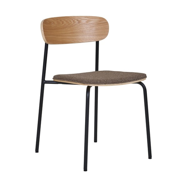 Černá/hnědá stohovatelná jídelní židle v dekoru jasanu Estepona – House Nordic