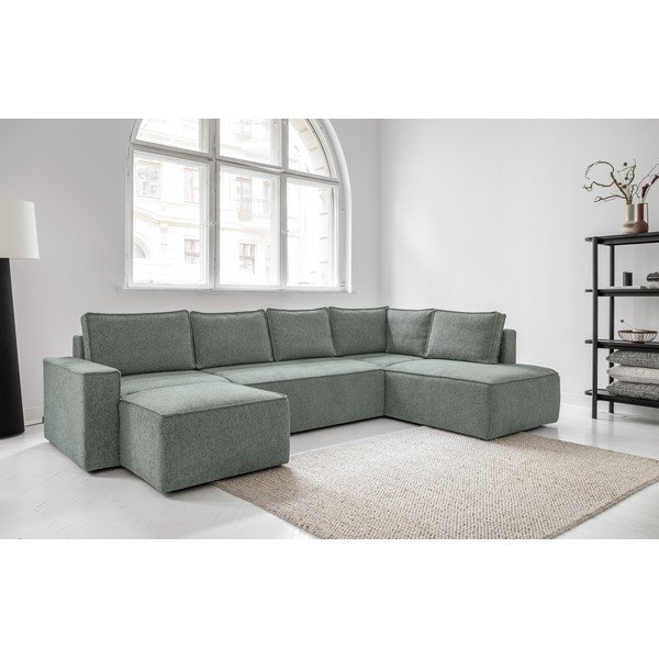 Světle zelená rozkládací rohová pohovka (pravý roh) Brave Dave – Miuform-image-3