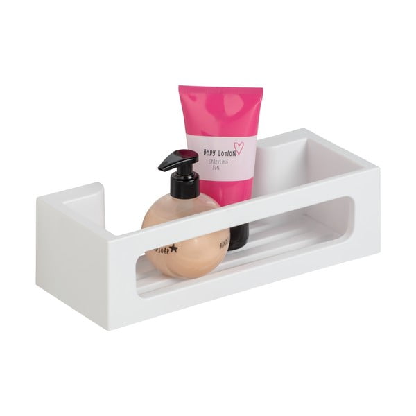 Matně bílá plastová koupelnová polička bez vrtání Turbo-loc Bralia – Wenko-image-3