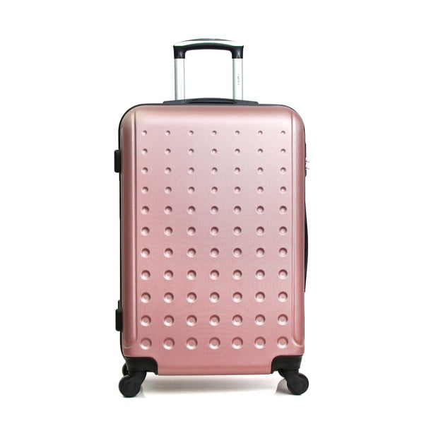 Růžový cestovní kufr na kolečkách Hero Taurus, 64 l