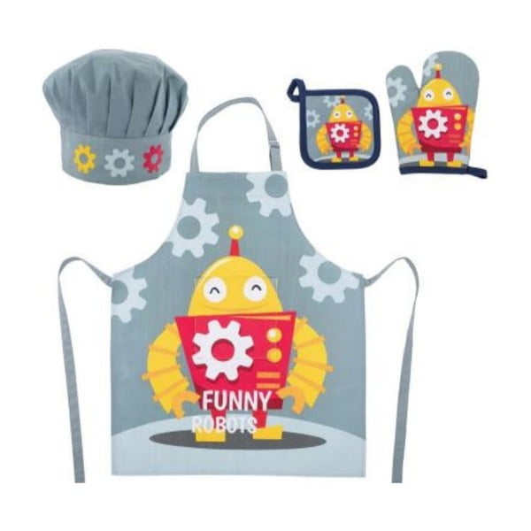 Bavlněná dětská kuchyňská sada 4 ks Robot - Tiseco Home Studio-image-2
