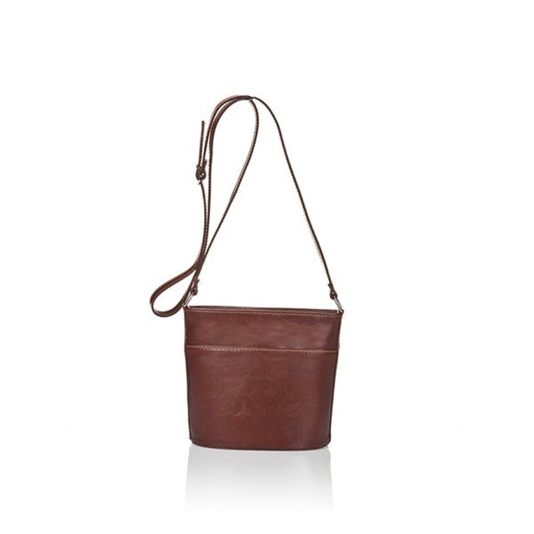 Hnědá kožená kabelka Markese Cruha-image-1