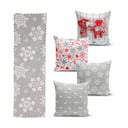 Sada 4 vánočních povlaků na polštář a běhounu na stůl Minimalist Cushion Covers Snowflakes