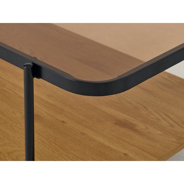 Konferenční stolek se skleněnou deskou v přírodní barvě 60x120 cm Hassel – Unique Furniture-image-1