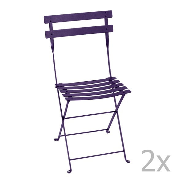 Sada 2 fialových skládacích židlí Fermob Bistro