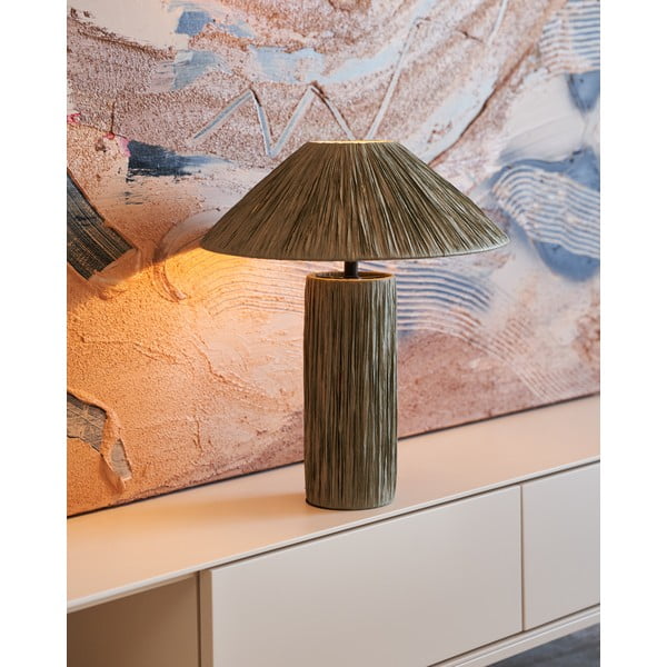 Khaki stolní lampa (výška 41 cm) Samse – Kave Home-image-1