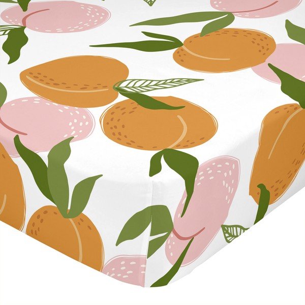 Oranžovo-růžové napínací prostěradlo 200x200 cm Peach fruits – Aware