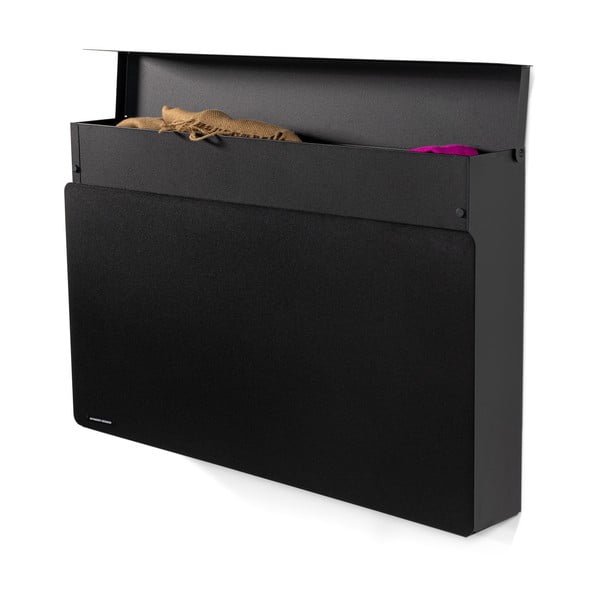 Černý kovový výklopný/závěsný botník 78x48x13 cm Luigi – Spinder Design-image-2