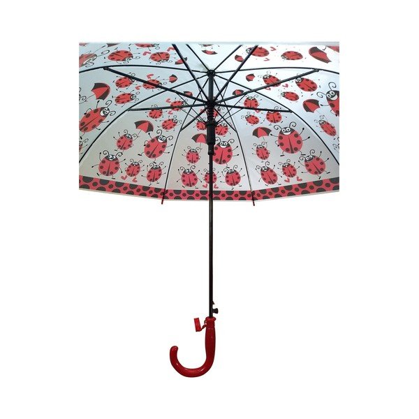 Dětský transparentní holový deštník s červenými detaily Birdcage Ladybird, ⌀ 82 cm-image-2