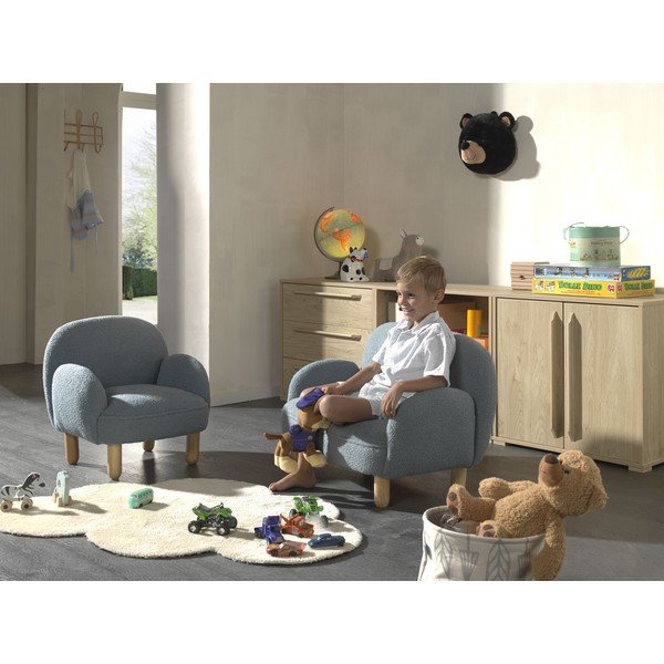 Béžová dětská pohovka z textilie bouclé 89 cm Rocky – Vipack-image-2